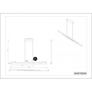 Lampa wisząca LED Helios | Nowoczesna, podłużna | Trio