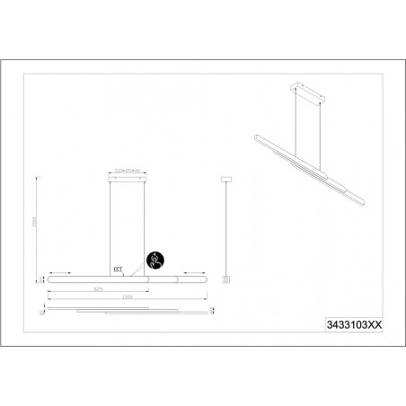 Lampa wisząca LED Helios | Nowoczesna, podłużna | Trio
