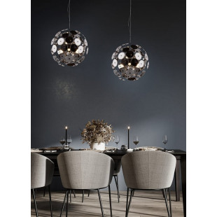 Lampa wisząca Discalgo - Kula chrom/czarny mat | Trio