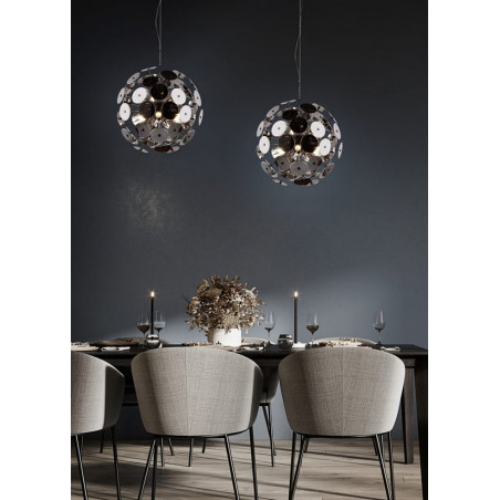 Lampa wisząca Discalgo - Kula chrom/czarny mat | Trio