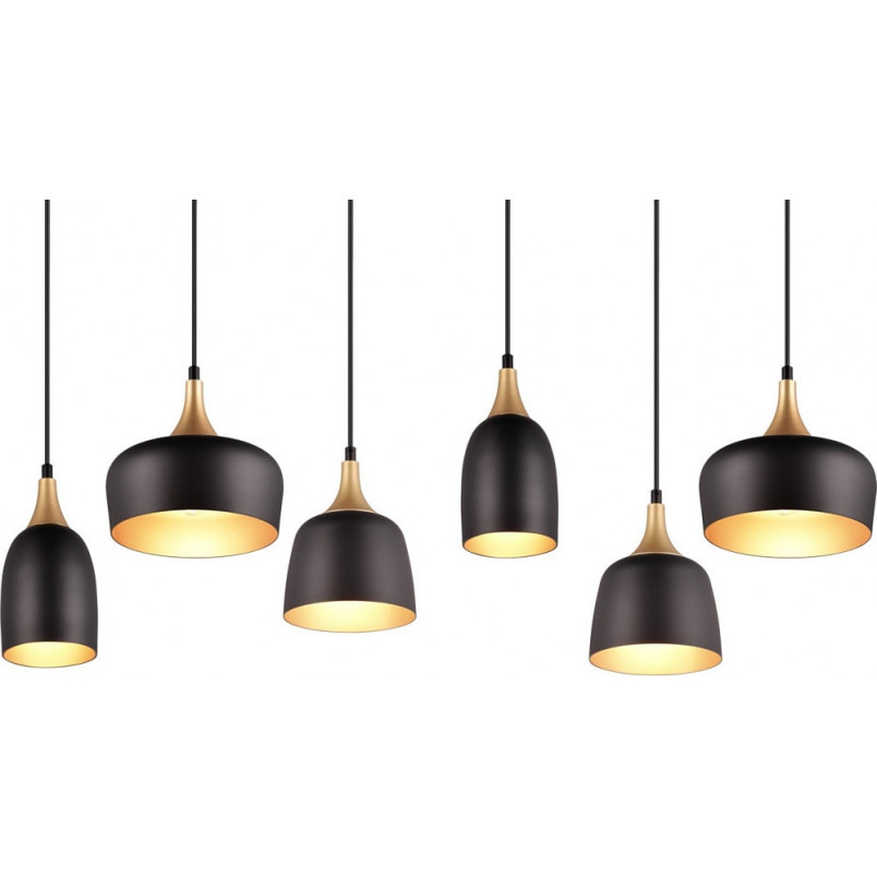 Lampa wisząca Chiraz 6 punktów | Loftowa, Czarna, Trio