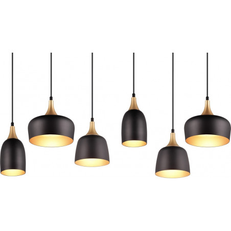 Lampa wisząca Chiraz 6 punktów | Loftowa, Czarna, Trio
