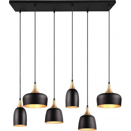 Lampa wisząca Chiraz 6 punktów | Loftowa, Czarna, Trio