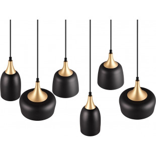 Lampa wisząca Chiraz 6 punktów | Loftowa, Czarna, Trio