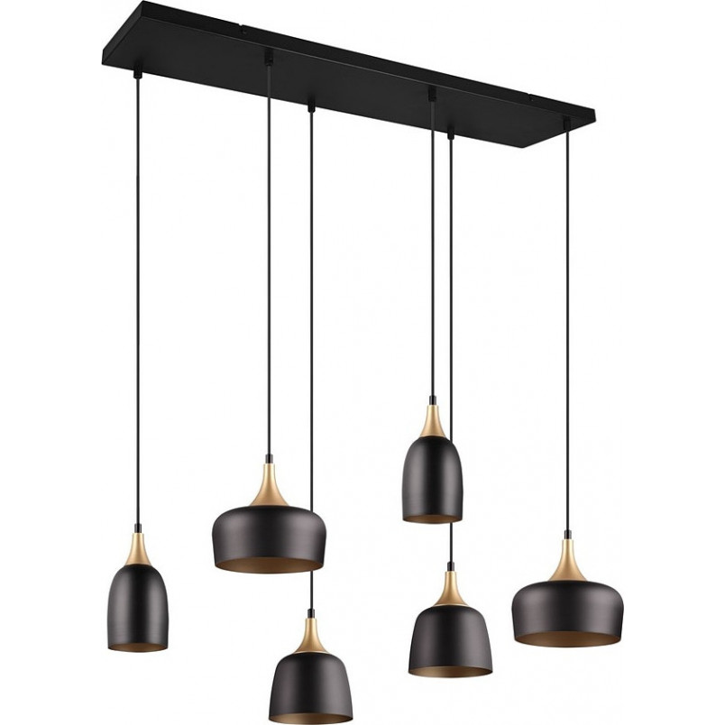 Lampa wisząca Chiraz 6 punktów | Loftowa, Czarna, Trio