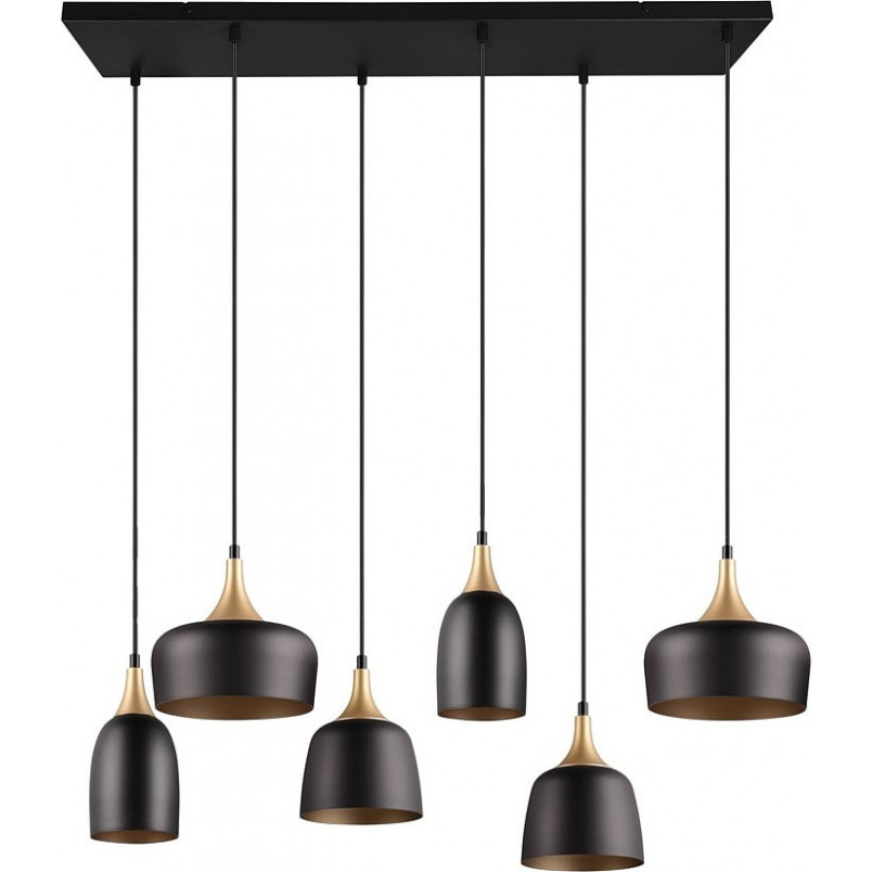 Lampa wisząca Chiraz 6 punktów | Loftowa, Czarna, Trio