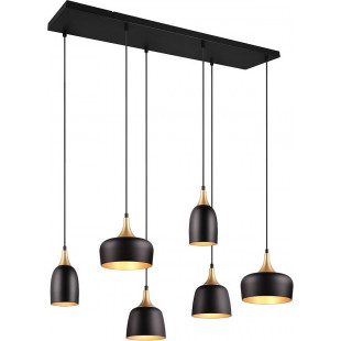 Lampa wisząca Chiraz 6 punktów | Loftowa, Czarna, Trio