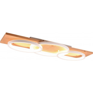 Plafon nowoczesny ściemniany Barca LED 3000K 97x33cm biały mat / drewno Trio