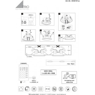 Lampa spot Trio Argus LED - chrom, pilot, 3000K