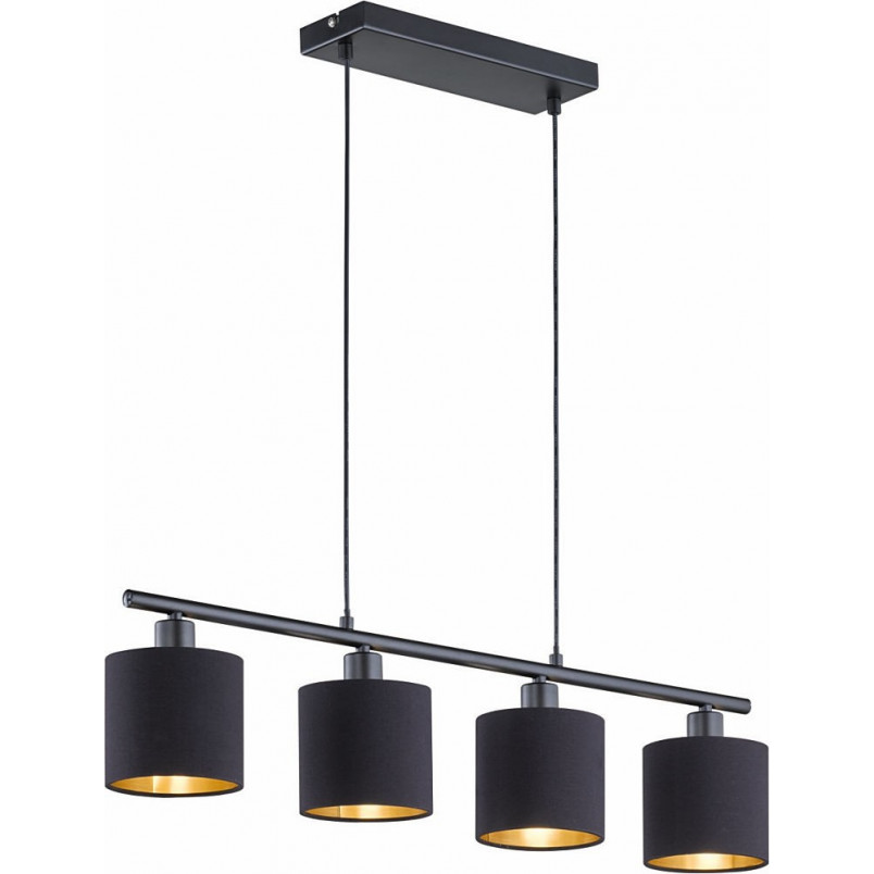 Lampa wisząca Tommy IV czarna Trio Reality | 75cm