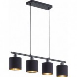 Lampa wisząca Tommy IV czarna Trio Reality | 75cm