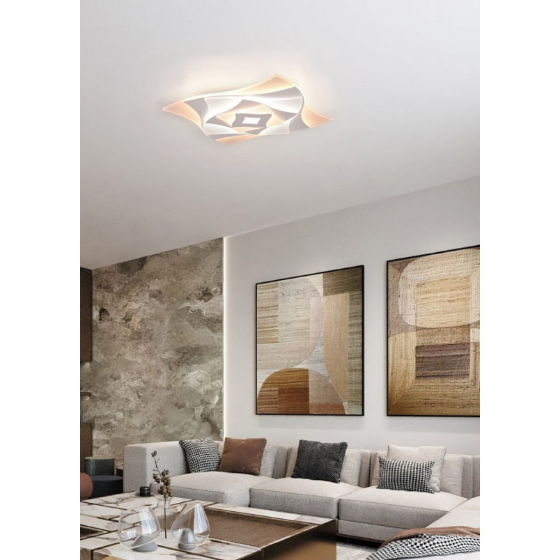 Plafon LED Akita Trio z pilotem - Nowoczesne oświetlenie
