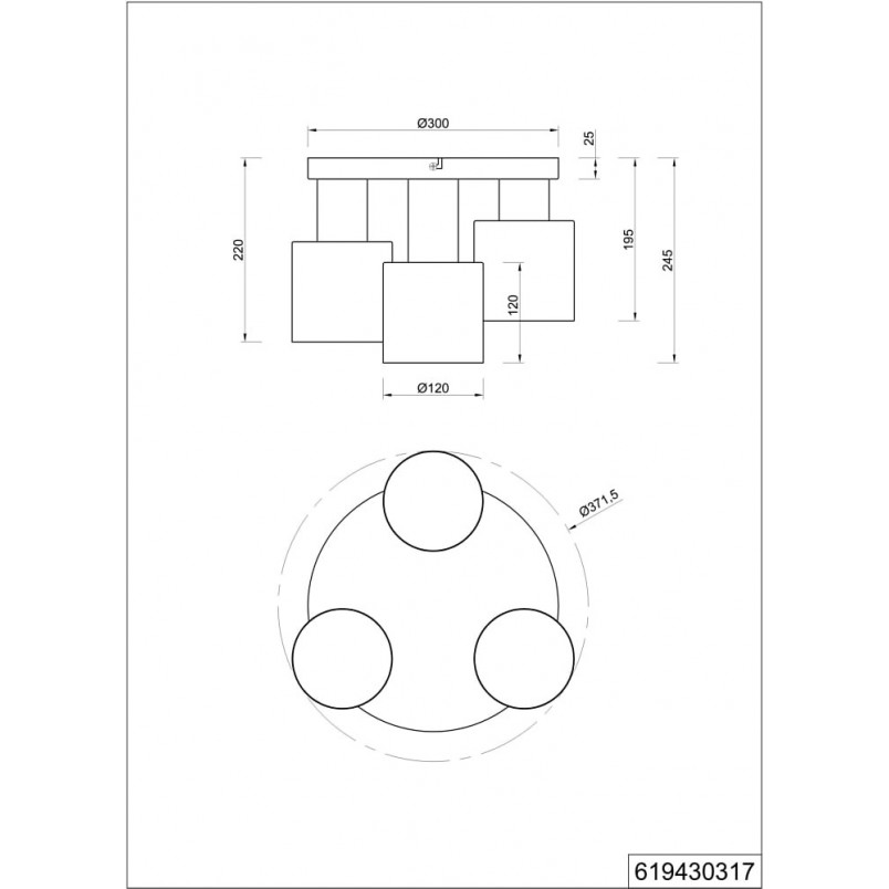 Plafon Trio Agudo 30cm - Retro Design | Kup Teraz