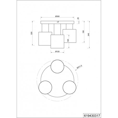 Plafon Trio Agudo 30cm - Retro Design | Kup Teraz