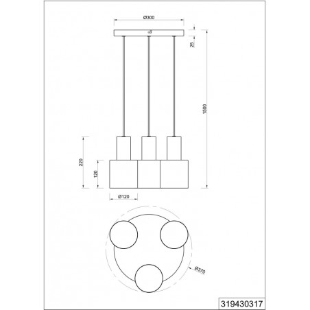 Lampa wisząca Trio Agudo | 3x E27, Retro, Ciemny Szary