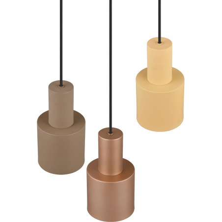Lampa wisząca Trio Agudo | 3x E27, Retro, Ciemny Szary