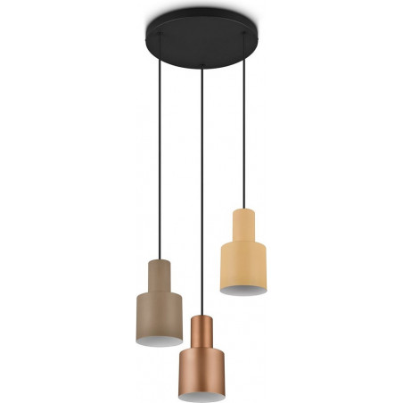 Lampa wisząca Trio Agudo | 3x E27, Retro, Ciemny Szary