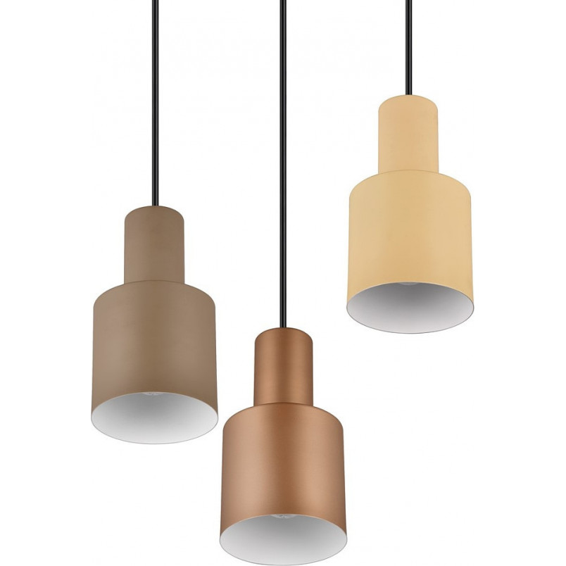 Lampa wisząca Trio Agudo | 3x E27, Retro, Ciemny Szary