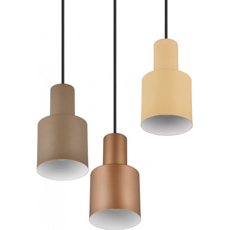 Lampa wisząca Trio Agudo | 3x E27, Retro, Ciemny Szary