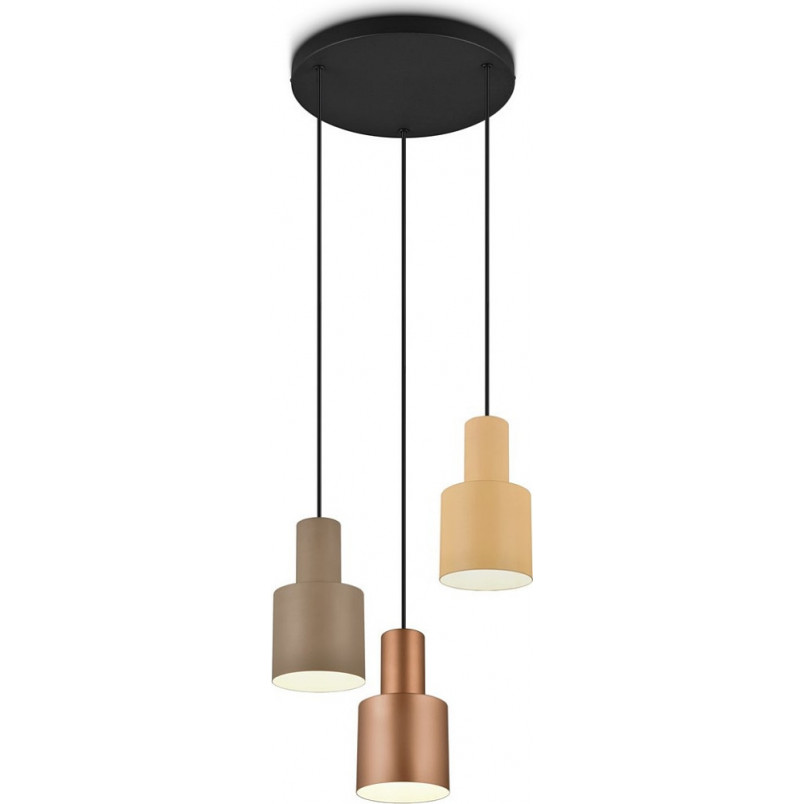 Lampa wisząca Trio Agudo | 3x E27, Retro, Ciemny Szary