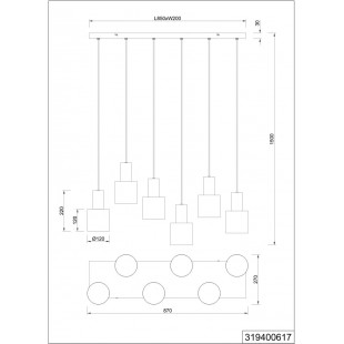 Lampa wisząca 6 punktów Trio Agudo | Nowoczesny Design
