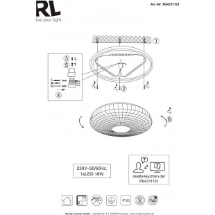 Plafon LED Okrągły Vega 33cm Biały - Reality | Sklep z Oświetleniem
