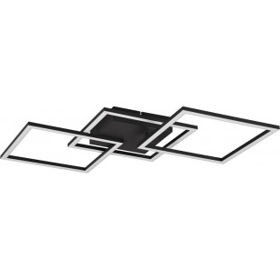 Plafon nowoczesny Trail LED 3000K 52x52cm czarny mat do salonu