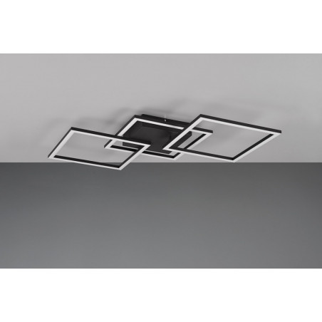 Plafon LED Trail czarny mat 52x52cm - Nowoczesne oświetlenie
