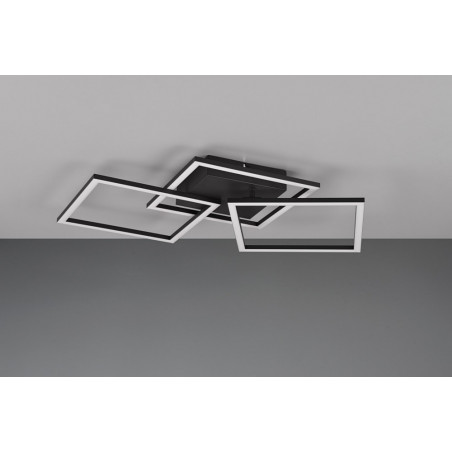 Plafon LED Trail czarny mat 52x52cm - Nowoczesne oświetlenie