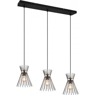 Lampa wisząca czarna metalowa 3 pkt - Reality | Loftowa