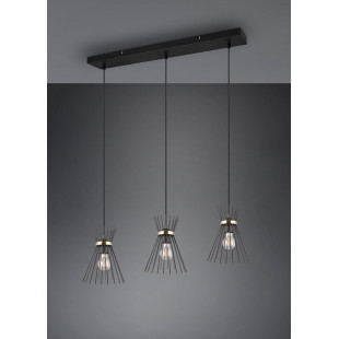 Lampa wisząca czarna metalowa 3 pkt - Reality | Loftowa