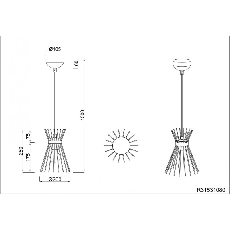 Lampa wisząca Modern czarno-złota Reality - Loftowa elegancja