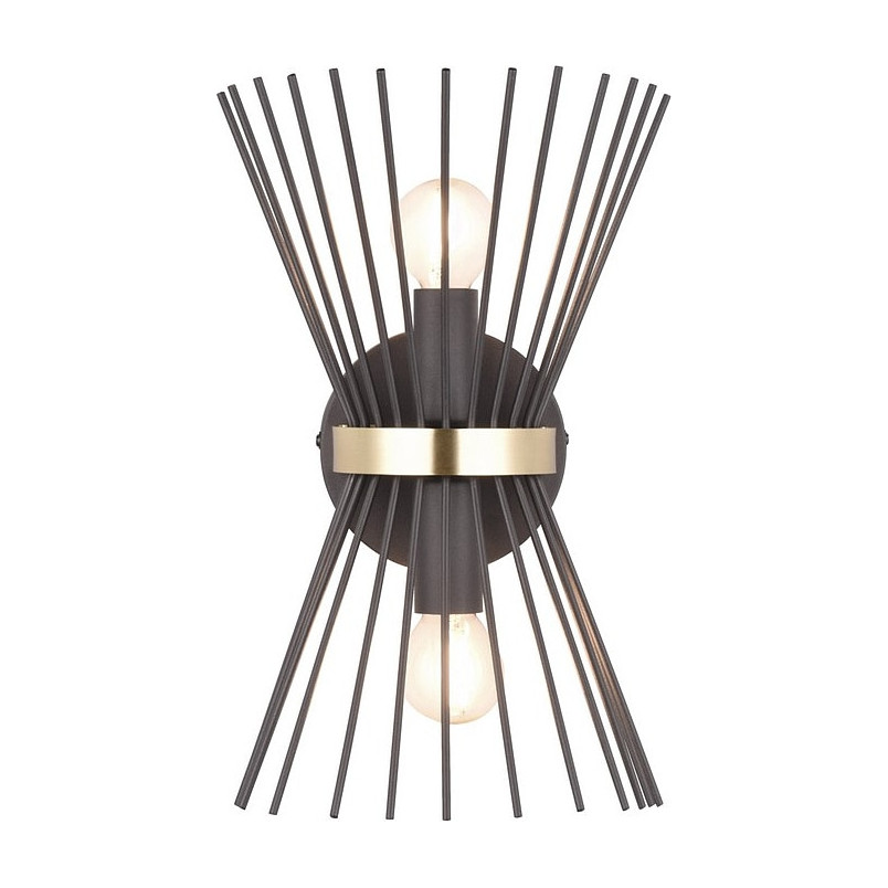 Kinkiet czarno-złoty Reality Modern Rod - Loftowa elegancja