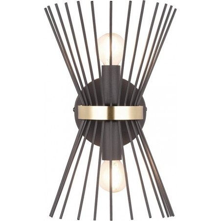 Kinkiet czarno-złoty Reality Modern Rod - Loftowa elegancja