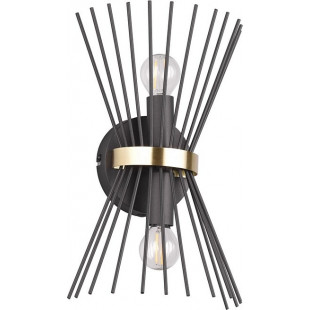 Kinkiet czarno-złoty Reality Modern Rod - Loftowa elegancja