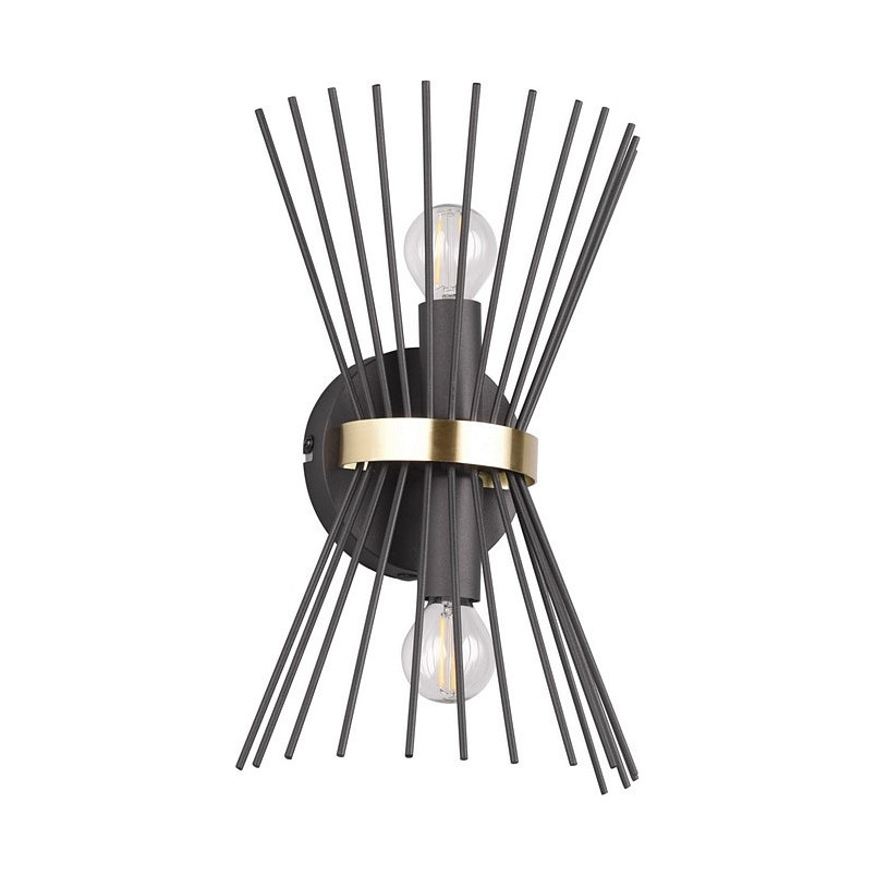 Kinkiet czarno-złoty Reality Modern Rod - Loftowa elegancja
