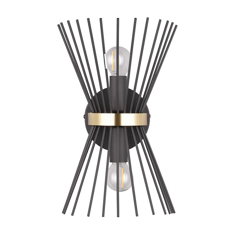 Kinkiet czarno-złoty Reality Modern Rod - Loftowa elegancja