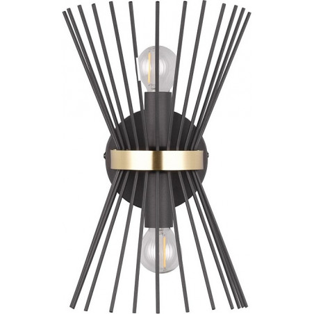 Kinkiet czarno-złoty Reality Modern Rod - Loftowa elegancja