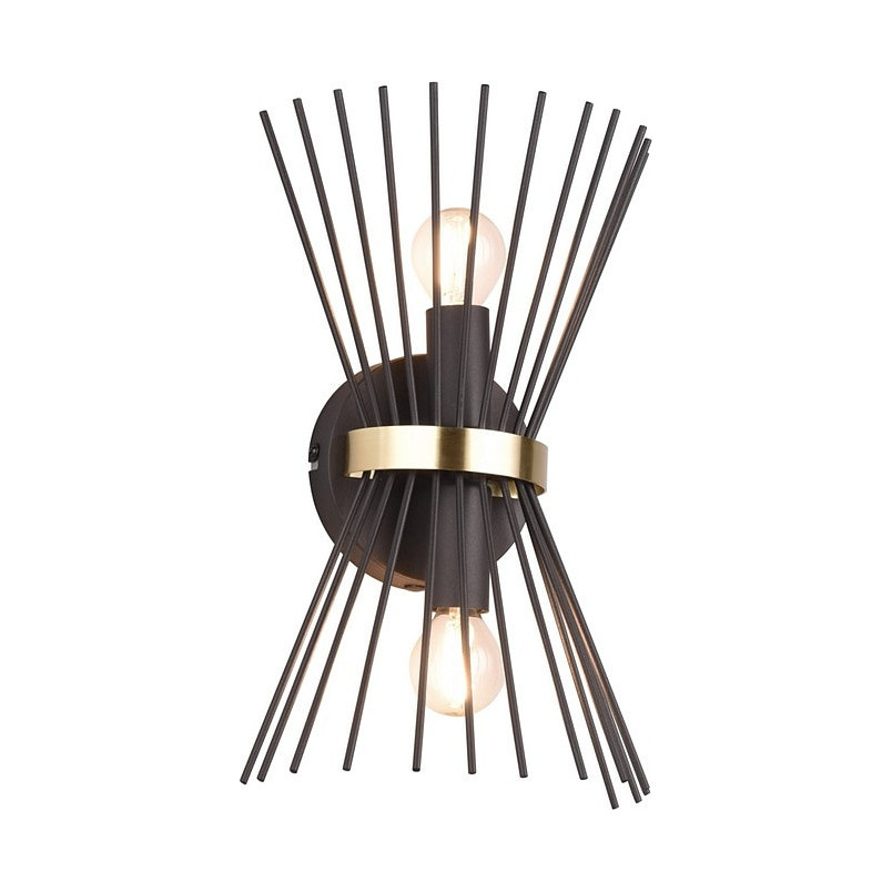 Kinkiet czarno-złoty Reality Modern Rod - Loftowa elegancja