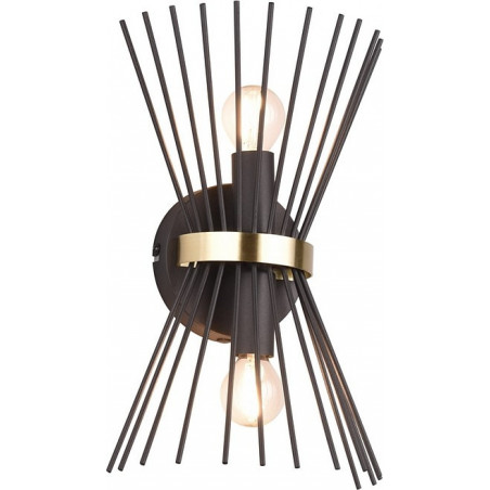 Kinkiet czarno-złoty Reality Modern Rod - Loftowa elegancja