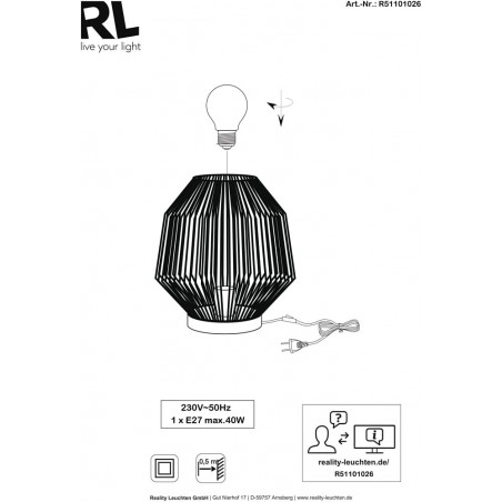 Lampka nocna Boho Miki | Brązowa, papierowa | Reality