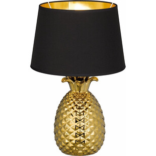 Lampa stołowa glamour Pineapple | Czarna i złota | Reality