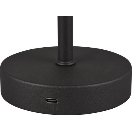 Lampa stołowa LED czarna Reality | Minimalistyczny design USB