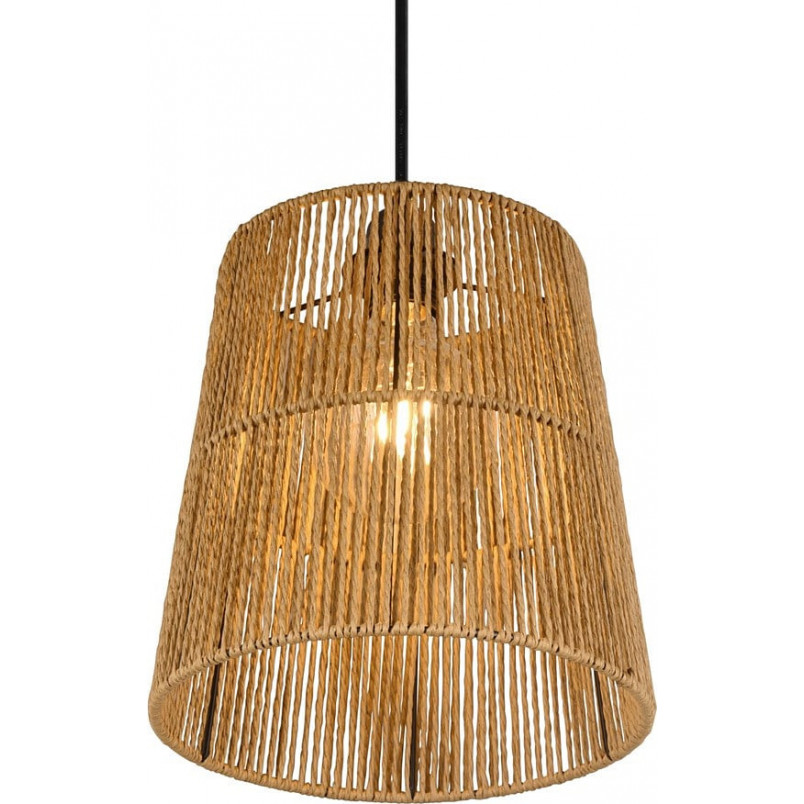 Lampa wisząca boho Reality Holm - Brązowa, papierowa, E27