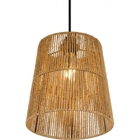 Lampa wisząca boho Reality Holm - Brązowa, papierowa, E27
