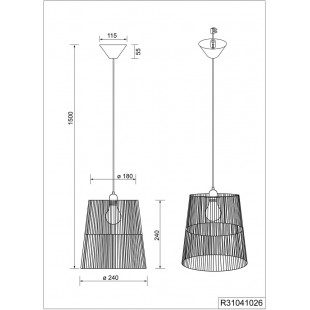 Lampa wisząca boho Reality Holm - Brązowa, papierowa, E27