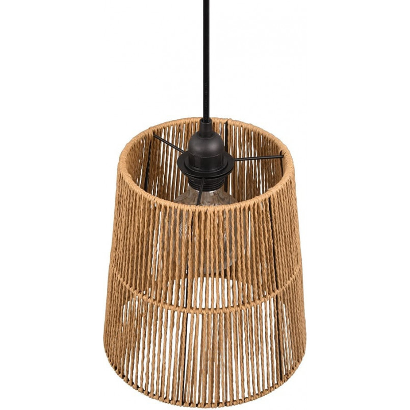 Lampa wisząca boho Reality Holm - Brązowa, papierowa, E27
