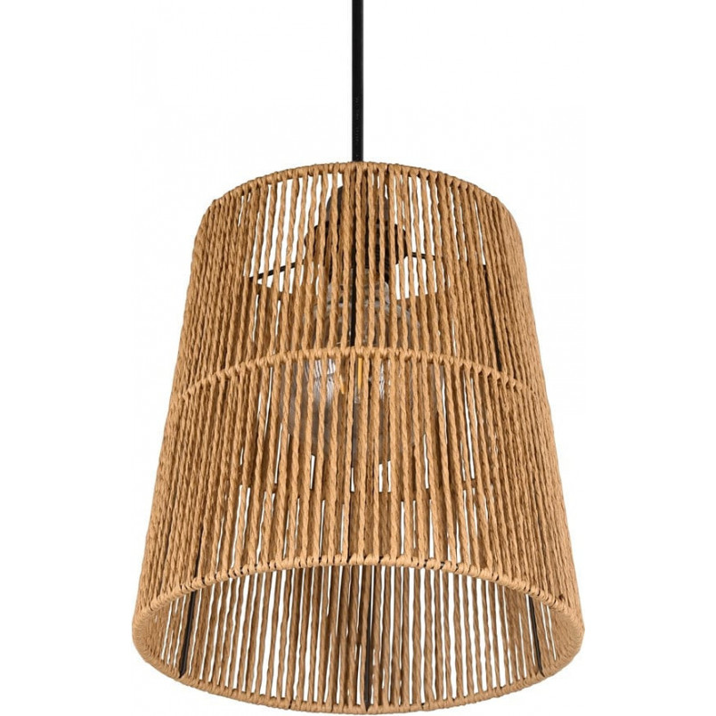 Lampa wisząca boho Reality Holm - Brązowa, papierowa, E27