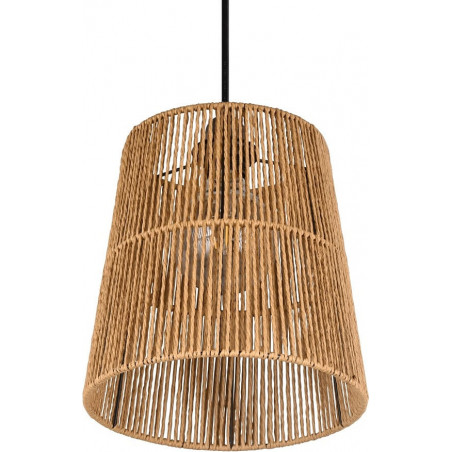 Lampa wisząca boho Reality Holm - Brązowa, papierowa, E27