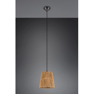Lampa wisząca boho Reality Holm - Brązowa, papierowa, E27